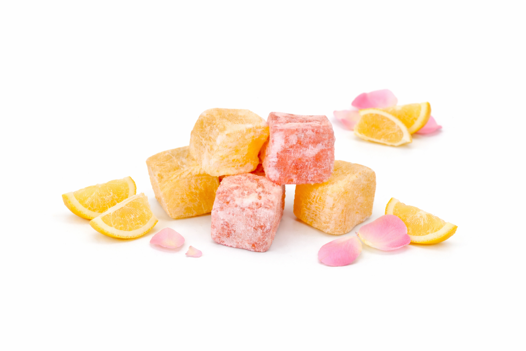 Traditional Turkish Delight – Rose & Lemon – 100g Bag